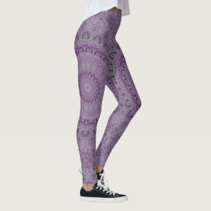 Abstracte Waterverf Medallion in Violet Leggings
