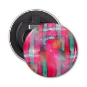 Abstracte waterverf met zonneglare button flesopener (Voorkant)