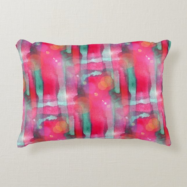 Abstracte waterverf met zonneglare decoratief kussen (Voorkant)