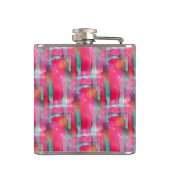 Abstracte waterverf met zonneglare heupfles (Achterkant)