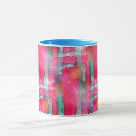 Abstracte waterverf met zonneglare mok (Midden)