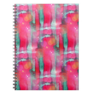 Abstracte waterverf met zonneglare notitieboek