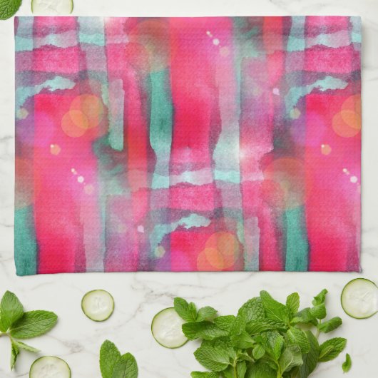 Abstracte waterverf met zonneglare theedoek (Gevouwen)