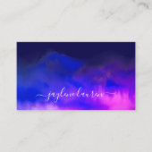 Abstracte Waterverf Midnight Blue Paarse Visitekaartje (Voorkant)