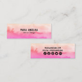 Abstracte Waterverf minimalistische sociale mediap Mini Visitekaartje (Voorkant / Achterkant)