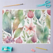 Abstracte Waterverf Natuur Collage met bladeren Tissuepapier (Craft)