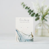 Abstracte Waterverf Navy Blue Gold Earring Holder Visitekaartje (Staand voorkant)