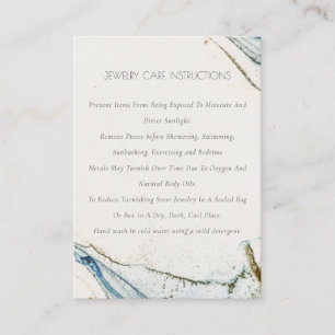 Abstracte Waterverf Navy Blue Gold Jewelry Care Visitekaartje