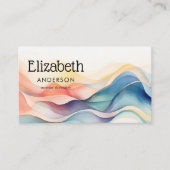 Abstracte Waterverf Paints Mode Trendy Modern Visitekaartje (Voorkant)