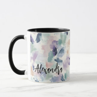 Abstracte Waterverf pastel gepersonaliseerd Mok