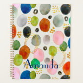 Abstracte Waterverf Pebble Gold Glitter Art Planner (Voorkant)