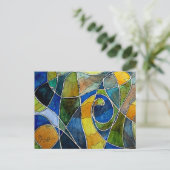 Abstracte Waterverf Pen & Inkt Briefkaart (Staand voorkant)