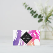 Abstracte Waterverf penseelstreken Visitekaartje (Staand voorkant)