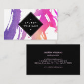 Abstracte Waterverf penseelstreken Visitekaartje (Voorkant / Achterkant)