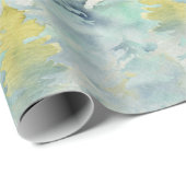 Abstracte Waterverf Pijnboombos Cadeaupapier (Rol Hoek)