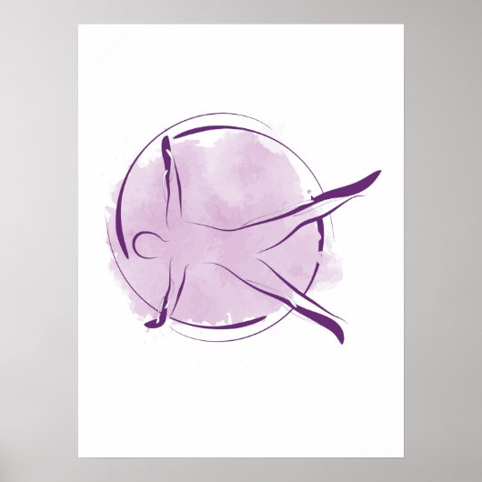 Abstracte Waterverf Pilates Pose Poster (Voorkant)