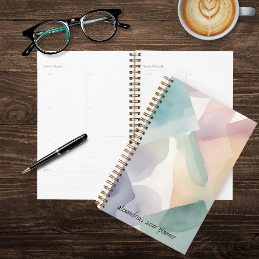 Abstracte Waterverf Planner