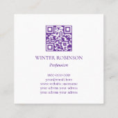 Abstracte waterverf QR-code Vierkante Visitekaartje (Achterkant)