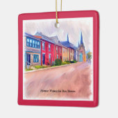 Abstracte Waterverf rijhuizen Keramisch Ornament (Links)