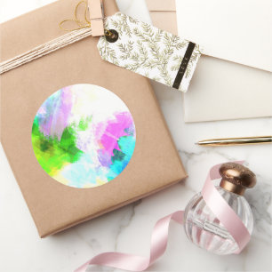 Abstracte waterverf ronde sticker