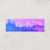 Abstracte Waterverf Roze blauwe aangepaste sociale Mini Visitekaartje (Voorkant)