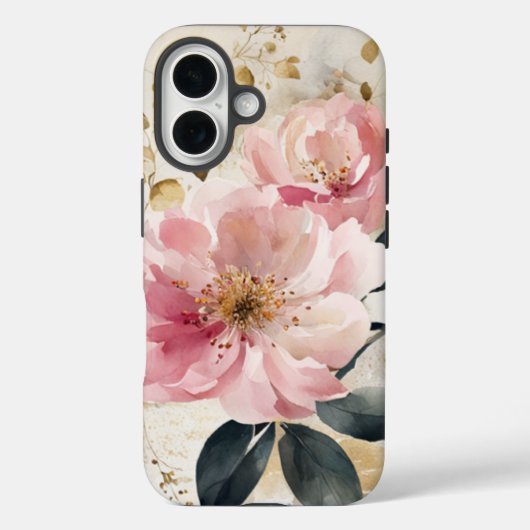 Abstracte Waterverf roze bloemen Case-Mate iPhone Case (Achterkant)