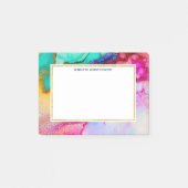 Abstracte Waterverf roze en Turquoise Marble Post-it® Notes (Voorkant)