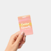 Abstracte Waterverf Roze Geel Gepersonaliseerd Badge (Handheld)