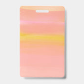 Abstracte Waterverf Roze Geel Gepersonaliseerd Badge (Back)