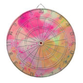 Abstracte Waterverf roze geel Paarse plons Dartbord (Voorkant)