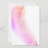 Abstracte Waterverf Roze penseelstreken & goud Kaart (Achterkant)