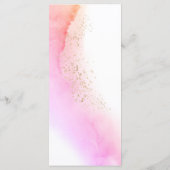 Abstracte Waterverf Roze penseelstreken & goud   Menu (Achterkant)