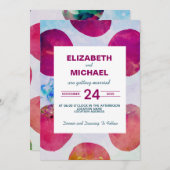 Abstracte Waterverf roze pokadodenweddenschap Kaart (Voorkant / Achterkant)