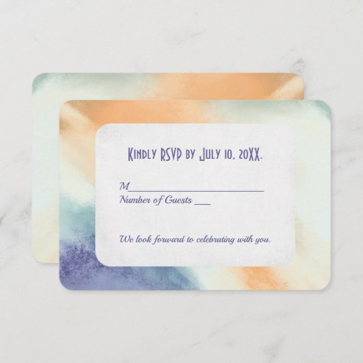 Abstracte Waterverf RSVP Kaart (Voorkant / Achterkant)