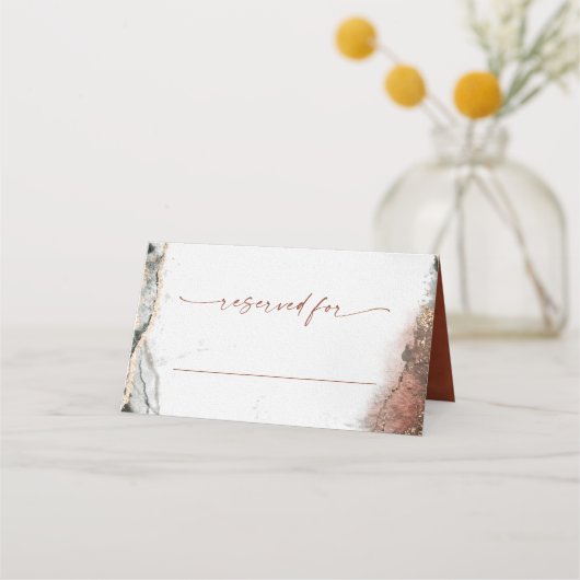 Abstracte Waterverf Rust & Hunter bruiloft (Voorkant)