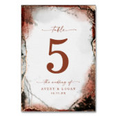 Abstracte Waterverf Rust & Hunter bruiloft Kaart (Achterkant)