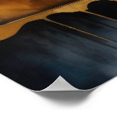 Abstracte Waterverf Schilderen Gouden Cityscape 3: Poster (Hoek)