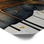 Abstracte Waterverf Schilderen Gouden Cityscape 4: Poster (Hoek)