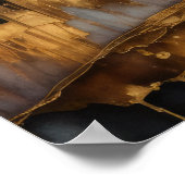 Abstracte Waterverf Schilderen Gouden Cityscape 5: Poster (Hoek)