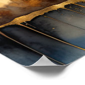 Abstracte Waterverf Schilderen Gouden Cityscape 5: Poster (Hoek)