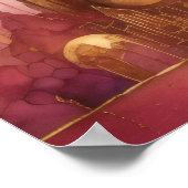 Abstracte Waterverf Schilderen Gouden Cityscape 5: Poster (Hoek)