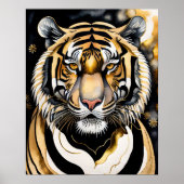 Abstracte Waterverf Schilderen van een Tijger 5:4 Poster (Voorkant)