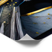 Abstracte Waterverf Schilderen van een Vogel 5:4 Poster (Hoek)