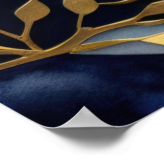 Abstracte Waterverf Schilderen van Vogels 3:2 Poster (Hoek)