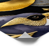 Abstracte Waterverf Schilderen van Vogels 5:4 Poster (Hoek)