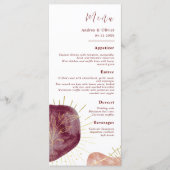 Abstracte Waterverf Shape Wedding Menus Menu (Voorkant)