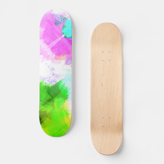 Abstracte waterverf skateboard (Voorkant)