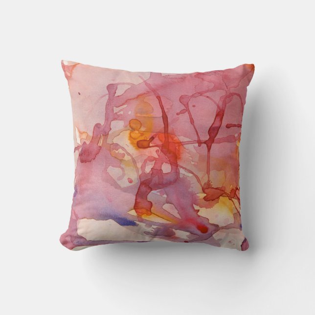 Abstracte Waterverf Splash Amerikaanse MoJo Pillow Kussen (Voorkant)