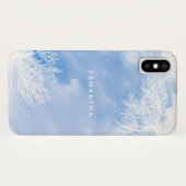 Abstracte waterverf splash, blauw koraalrif trendy Case-Mate iPhone case (Achterkant (horizontaal))