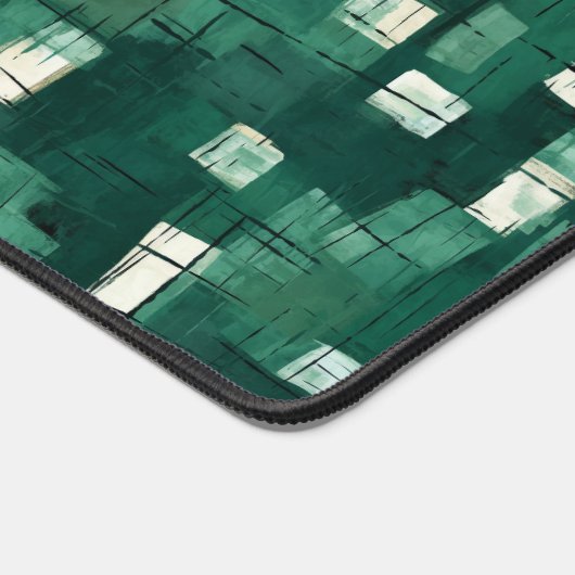 Abstracte Waterverf stijl, smaragd groen palet Bureaumat (Hoek)